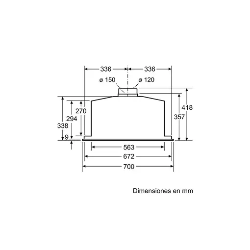Balay 3BF277EX campana Encastrada Acero inoxidable 730 m³/h