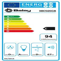Balay 3BC565GB campana De pared Blanco 593 m³/h