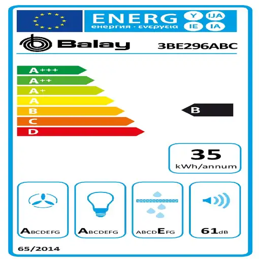 Balay 3BE296ABC campana Isla Blanco 734 m³/h