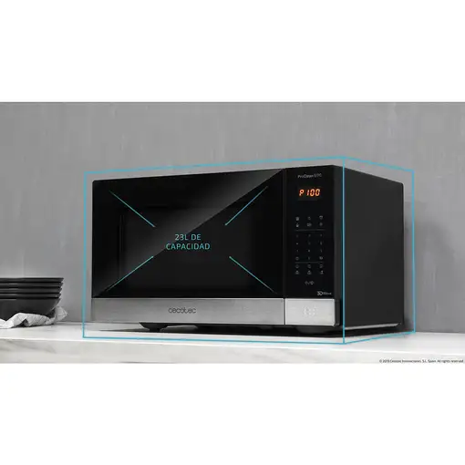 Cecotec ProClean 6110 Acero inoxidable Microondas con grill Encimera 23 L 800 W