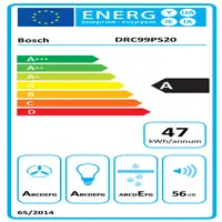Bosch Serie 8 DRC99PS20 campana De techo Plata A 640 m³/h