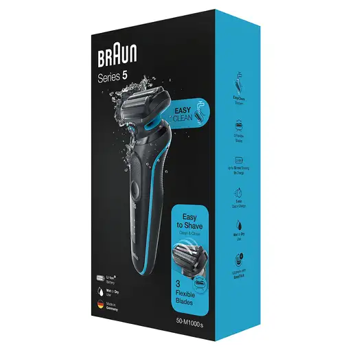 Braun Series 5 50-M1000s Máquina de afeitar de láminas Negro, Azul