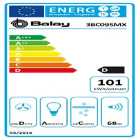 Balay 3BC095MX campana De pared Acero inoxidable 527 m³/h