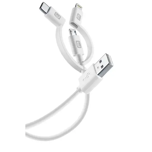 Cellularline Power Cable 3in1 100cm - MICRO USB, USB-C, Lightning