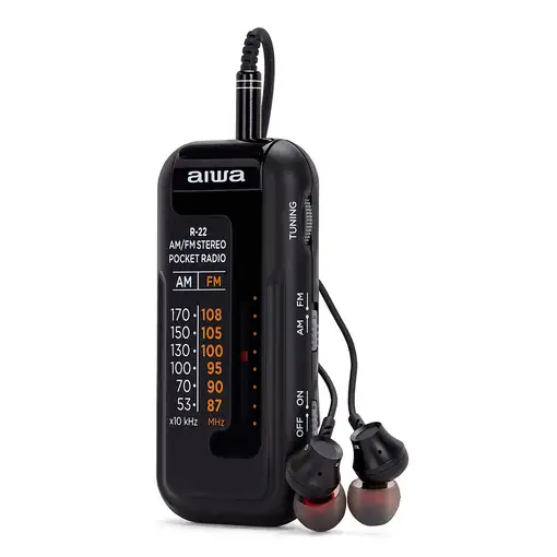 Aiwa R-22BK radio Personal Analógica Negro