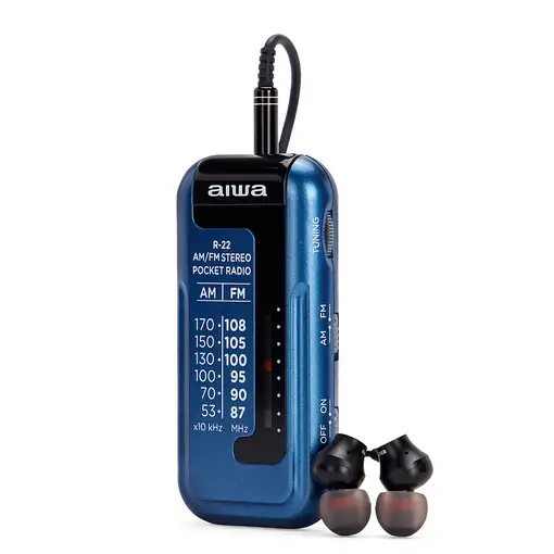 Aiwa R-22BL radio Personal Analógica Azul