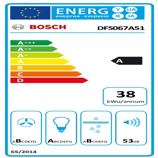 Bosch Serie 4 DFS067A51 campana Semintegrada (extraíble) Metálico, Plata 727,7 m³/