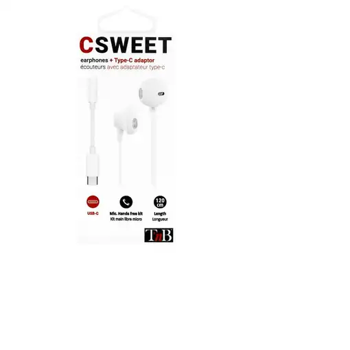 T'nB SWEET Auriculares Alámbrico Dentro de oído Llamadas/Música Blanco