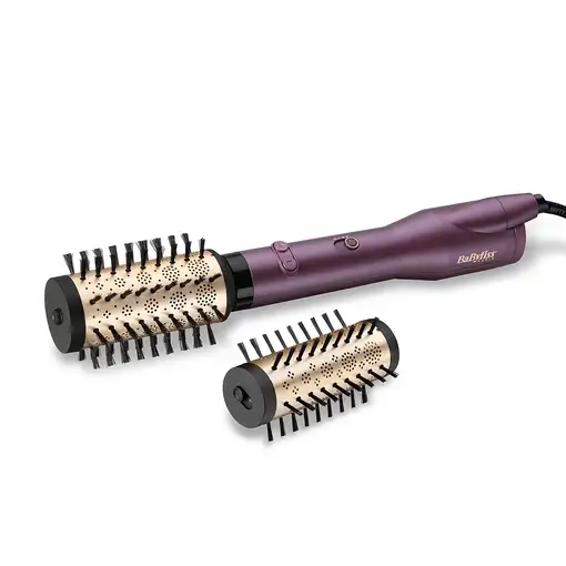 BaByliss Big Hair Dual Cepillo de aire caliente Caliente Negro, Oro rosa, Violeta