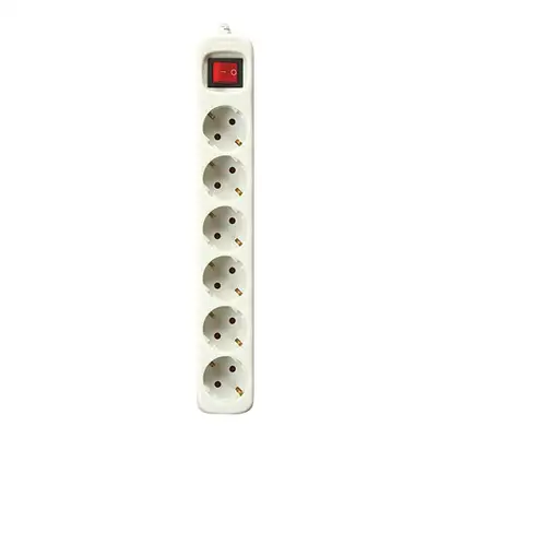 Silver Electronics Base eléctrica con interruptor de 6 tomas 1,5 metros blanco