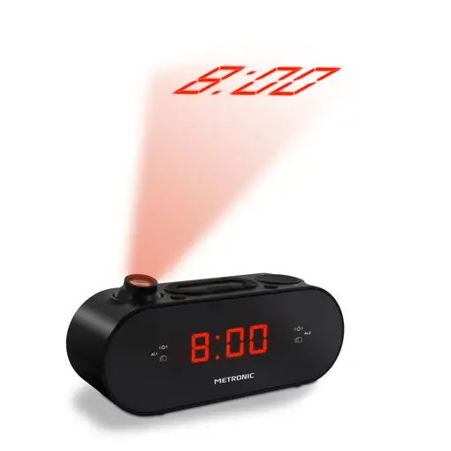 Radio despertador FM proyección dual alarma Metronic 477039