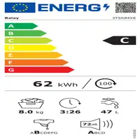 Balay 3TS984XE lavadora Carga frontal 8 kg 1200 RPM Acero inoxidable