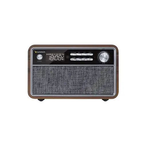 Sunstech RPBT500 Portátil Digital Negro, Madera