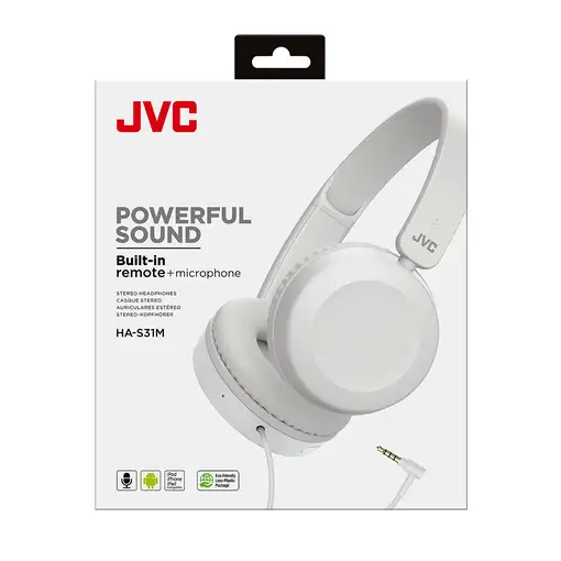 JVC HA-S31M-W Auriculares Alámbrico Diadema Llamadas/Música Blanco