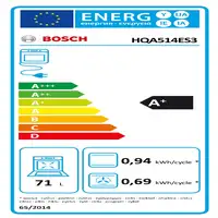 Bosch Serie 4 HQA514ES3 horno 71 L 3400 W Negro, Acero inoxidable