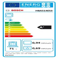 Bosch Serie 4 HBA514ES3 horno 71 L 3400 W Negro, Acero inoxidable