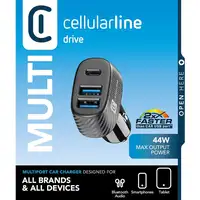 Cellularline Car Multipower Trio - iPhone, Samsung, Xiaomi, Oppo and other Smartph