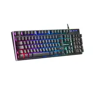 Mars Gaming MK320ES, Teclado Gaming H-Mech, 13 Modos RGB y Halo, Reposamuñecas Aco