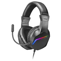 Mars Gaming MH122 Negro, Cascos Gaming FRGB Over Ear con Micrófono, Sonido HiFi, C
