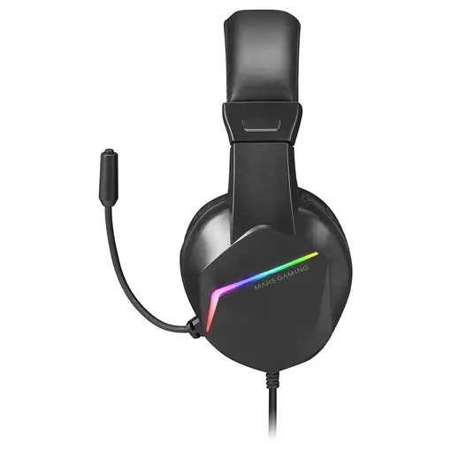 Mars Gaming MH122 Negro, Cascos Gaming FRGB Over Ear con Micrófono, Sonido HiFi, C