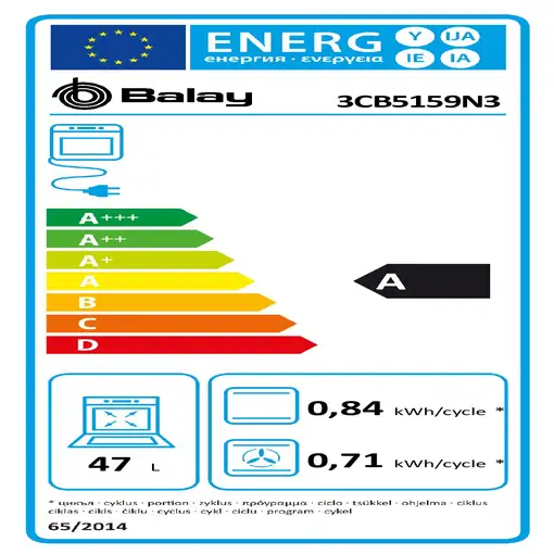 Balay 3CB5159N3 horno 47 L 2800 W Negro