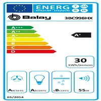 Balay 3BC998HX campana De pared Acero inoxidable 843 m³/h