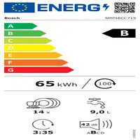 Bosch Serie 4 SMP4ECC71S lavavajillas Bajo encimera 14 cubiertos B