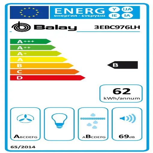 Balay 3EBC976LH hobs Negro Integrado 70 cm Con placa de inducción 4 zona(s) Campan