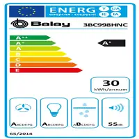 Balay 3BC998HNC campana De pared Negro, Acero inoxidable 843 m³/h