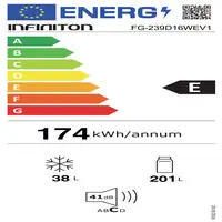 Infiniton FG-239D16WEV1 nevera combi Independiente 239 L E Blanco
