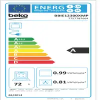 Beko b300 BBIE12300XMP horno 72 L 2600 W Acero inoxidable
