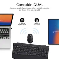 SUBBLIM Teclado con ratón COMBO DUAL OFFICE PROWAVE BLACK