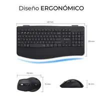 SUBBLIM Teclado con ratón COMBO DUAL OFFICE PROWAVE BLACK