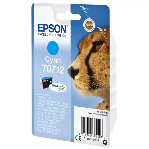Epson Cheetah Cartucho T0712 cian (etiqueta RF)