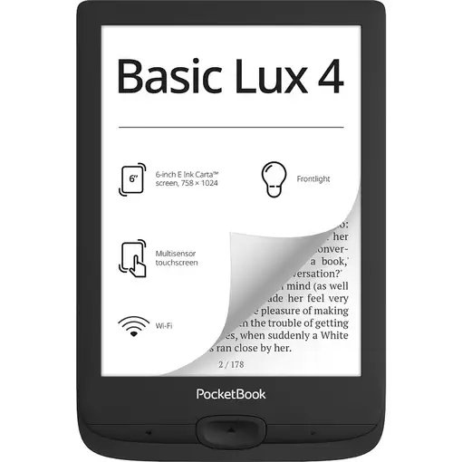 PocketBook Basic Lux 4 lectore de e-book Pantalla táctil 8 GB Wifi Negro