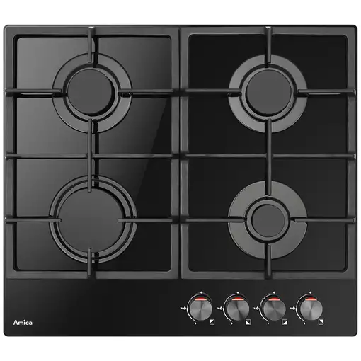 Amica PGCA6100APB hobs Negro Integrado 59 cm Encimera de gas 4 zona(s)