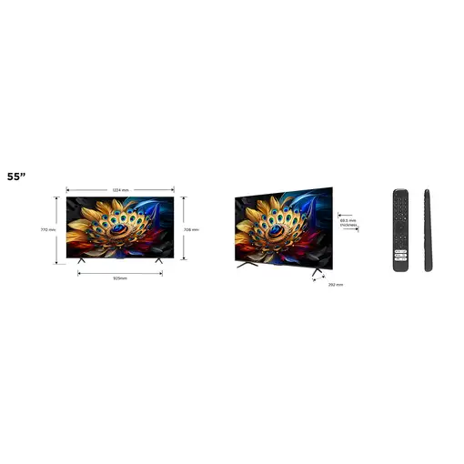 TCL C61 55C61B Televisor 139,7 cm (55'') 4K Ultra HD Smart TV Wifi Titanio 450 cd /