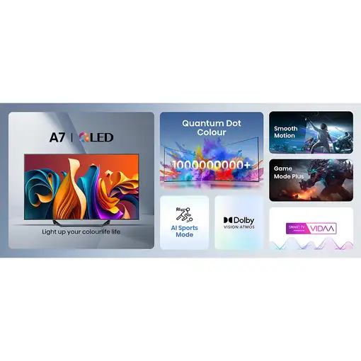 Hisense 65A7NQ Televisor 165,1 cm (65'') 4K Ultra HD Smart TV Wifi Gris 300 cd / m²