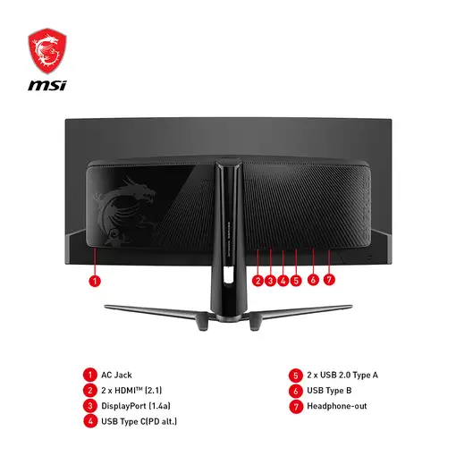 MSI MAG 341CQPDE QD-OLED pantalla para PC 86,4 cm (34") 3440 x 1440 Pixeles UltraW