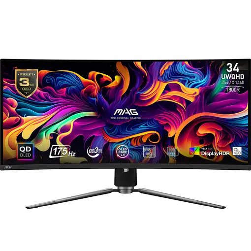 MSI MAG 341CQPDE QD-OLED pantalla para PC 86,4 cm (34") 3440 x 1440 Pixeles UltraW
