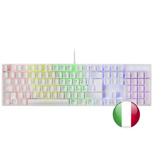 Mars Gaming MK422 Blanco, Teclado Mecánico Gaming RGB, Antighosting, Switch Mecáni