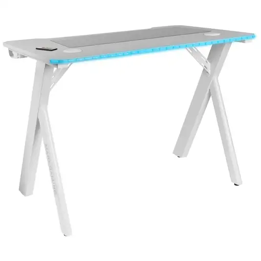 Mars Gaming MGD100RGB, Mesa Gaming Ergonómica RGB, Alfombrilla XXL, Soporte Auricu