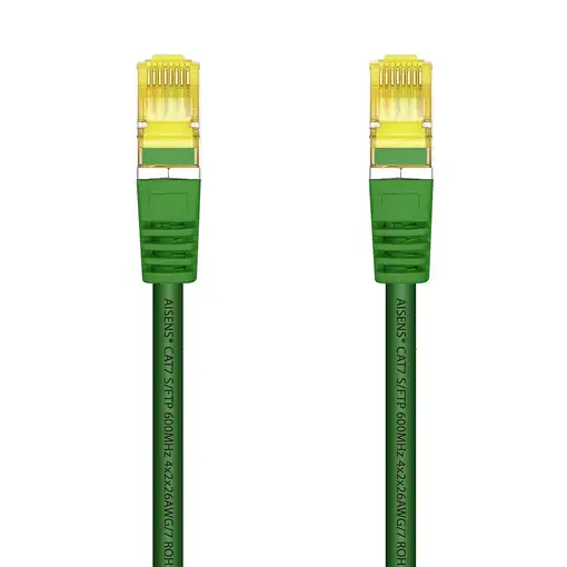 AISENS Cable De Red Latiguillo RJ45 LSZH Cat.7 600 MHz S/FTP PIMF AWG26, Verde, 1.