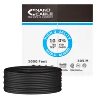 Nanocable 10.20.0504-EXT-BK cable de red Negro 305 m Cat6 U/UTP (UTP)