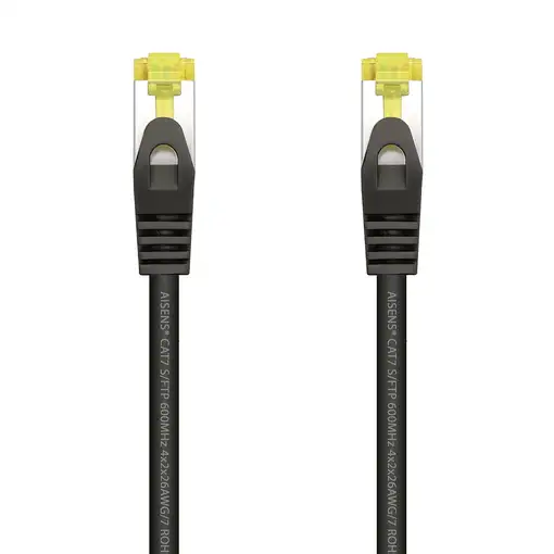 AISENS Cable De Red Latiguillo RJ45 LSZH Cat.7 600 MHz S/FTP PIMF AWG26, Negro, 25