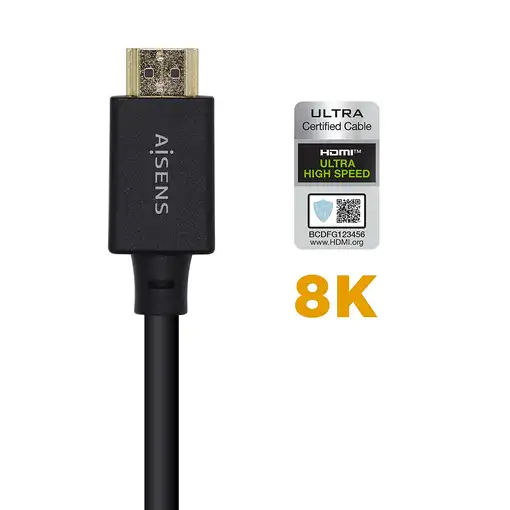 AISENS Cable HDMI V2.1 Ultra Alta Velocidad / HEC Certificado 8k@60Hz 48Gbps, A/M-