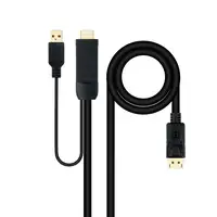 Nanocable Cable Conversor HDMI 2.0 a DisplayPort V1.2, 1.8 m, Negro