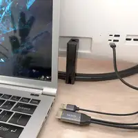 AISENS Cable Conversor Aluminio HDMI V2.0 A USB-C 4K@60HZ, HDMI/M+USB-A/M-USB-C/M,