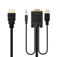 Nanocable Cable Conversor HDMI a VGA+Audio+USB, 1.8 m, Negro