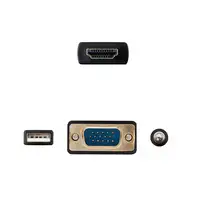 Nanocable Cable Conversor HDMI a VGA+Audio+USB, 1.8 m, Negro